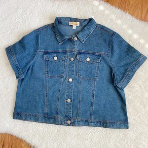 Davina, NWOT, Women's Short Sleeve Denim Jacket, Blue, Size18/20W